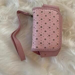 Pink Star-Patterned Wristlet case